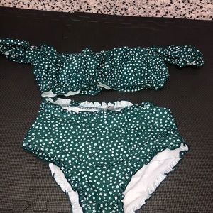 Highwasted off the shoulder bikini